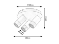 Spot Zircon czarny mat | srebrny 3xGU10 Rabalux 5071 | 5998250350714 noxbox lampynox www.lampynox.pl
