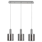 Donati Chrom | Szary przydymiony 3xE27 Lampa wisząca