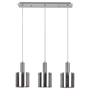 Donati Chrom | Szary przydymiony 3xE27 Lampa wisząca