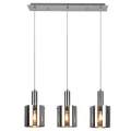 Lampa wisząca Donati Chrom | Szary przydymiony 3xE27 Rabalux 5250 | 5998250352503 noxbox lampynox www.lampynox.pl