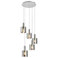 Lampa wisząca Donati Chrom | Szary przydymiony Ø 42cm 5xE27 Rabalux 5251 | 5998250352510 noxbox lampynox www.lampynox.pl