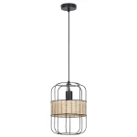 Indiana czarny | brąz Ø 22cm E27 Lampa wisząca