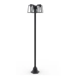 FIA Czarny mat 3xE27 wys. 1,9m. IP44 Lampa ogrodowa potrójna