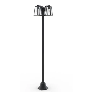 FIA Czarny mat 3xE27 wys. 1,9m. IP44 Lampa ogrodowa potrójna