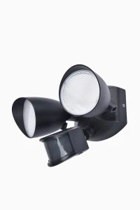 SHRIMP Czarny mat LED 23,5W Czujnik ruchu PIR IP54 4000K Naświetlacz podwójny