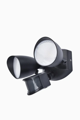 Naświetlacz podwójny SHRIMP Czarny mat LED 23,5W Czujnik ruchu PIR IP54 4000K Lutec 7622222012 | 6939412055916 noxbox lampynox www.lampynox.pl