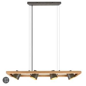BELL Nikiel antyczny, Regulowana wysokość zawieszenia 4xE14 Lampa wisząca Trio 301900467