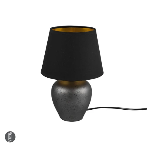 Lampka stołowa ABBY Nikiel | Czarny śr. 18cm E14 RL R50601002 | 4017807506624 noxbox lampynox www.lampynox.pl