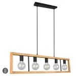 AGRA Brąz | Czarny mat 5xE27 Lampa wisząca Trio 313800532