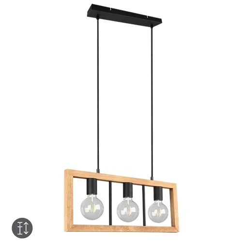 Lampa wisząca AGRA Brąz | Czarny mat 3xE27 Trio 313800332 | 4017807502855 noxbox lampynox www.lampynox.pl