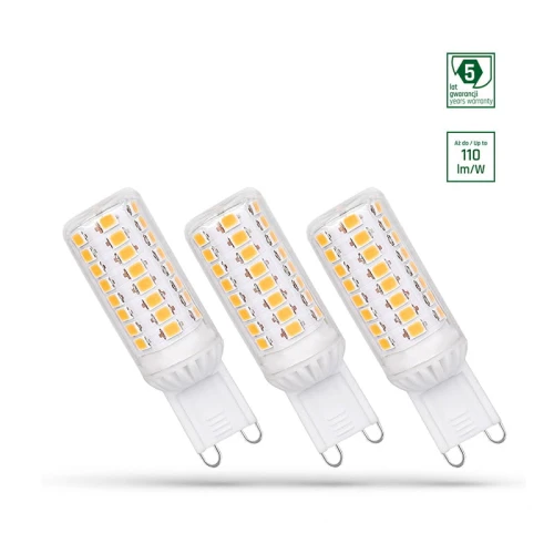 Trójpak LED Premium G9 4W CW DIM SMD ściemnialna 5 lat gwarancji Spectrum WOJ+14486 | 5902650580466 noxbox lampynox www.lampynox.pl