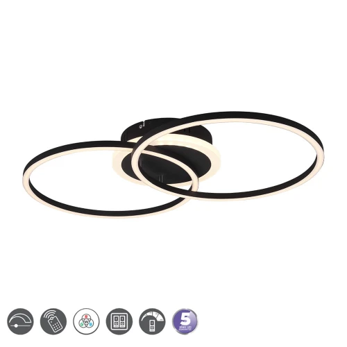 Lampa sufitowa ARRIBO Czarny mat DIM PILOT RGBW 30W 3000K RL R62853132 | 4017807500493 noxbox lampynox www.lampynox.pl