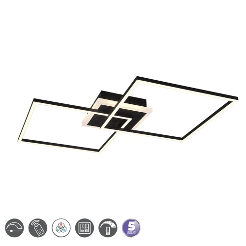 Lampa sufitowa ARRIBO Czarny mat DIM PILOT RGBW 29W 3000K RL R62843132 | 4017807500455 noxbox lampynox www.lampynox.pl