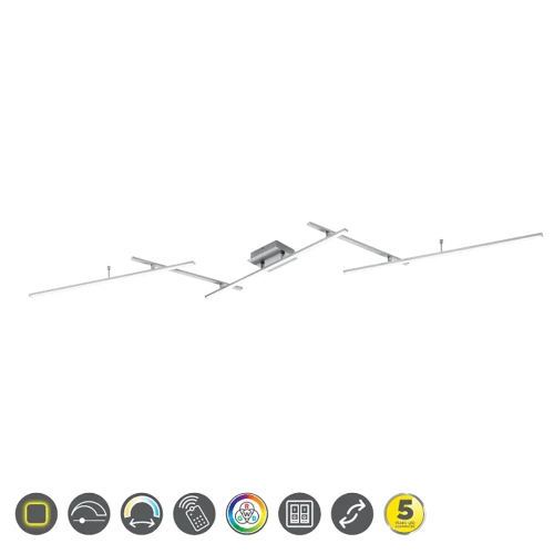 Lampa sufitowa ARVIN Nikiel mat DIM PILOT RGBW Regulowana LED 22W 2700-6500K ściemnialna Trio 628410507 | 4017807504071 noxbox lampynox www.lampynox.pl