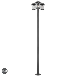 CAVADO Antracyt wys. 2,2m. 3xE27 IP44 Lampa potrójna ogrodowa stojąca Trio 411060342