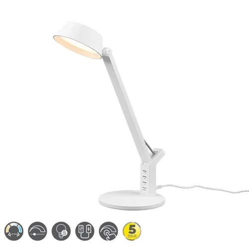 Lampka stołowa AVA Biały mat DIM LED 5W 3000+4000+6300K ściemnialna Trio 523090131 | 4017807502503 noxbox lampynox www.lampynox.pl