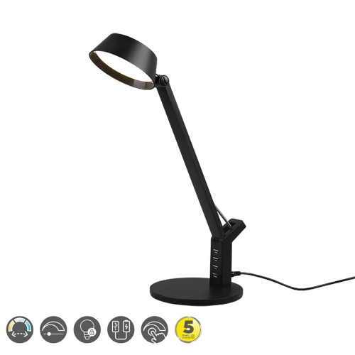 Lampka stołowa AVA Czarny mat DIM LED 5W 3000+4000+6300K ściemnialna Trio 523090132 | 4017807502527 noxbox lampynox www.lampynox.pl