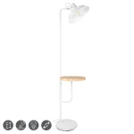 BUTLER Biały mat Wysokość regulowana E27 Półka Lampa podłogowa RL R40331031
