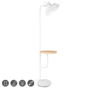 BUTLER Biały mat Wysokość regulowana E27 Półka Lampa podłogowa RL R40331031