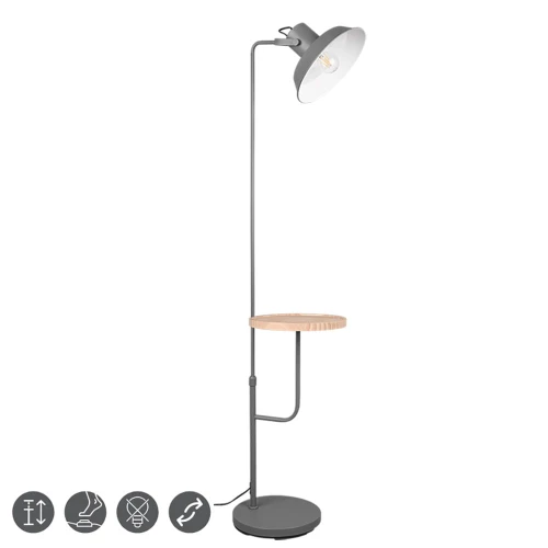Lampa podłogowa BUTLER Antracyt Wysokość regulowana E27 Półka RL R40331042 | 4017807504859 noxbox lampynox www.lampynox.pl