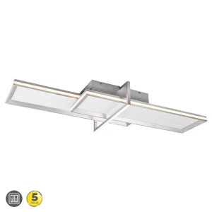 CHARLESTON Aluminium szczotkowane 2x Panel LED 22W | 12W 3000K Lampa sufitowa Trio 672110505