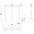 Lampa wisząca CHIRON Mosiądz mat śr.45cm. E27 Trio 310890108 | 4017807503838 noxbox lampynox www.lampynox.pl