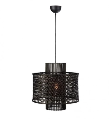Lampa wisząca AMBON Czarny Rattan Ø 50cm E27 Markslojd 108118 | 7330024599291 noxbox lampynox www.lampynox.pl