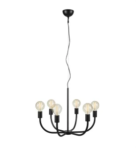 AMISTOSO Czarny Ø 63cm 6xE27 Lampa wisząca Markslojd 108290