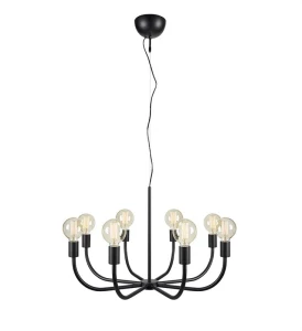 AMISTOSO Czarny Ø 75cm 8xE27 Lampa wisząca Markslojd 108291