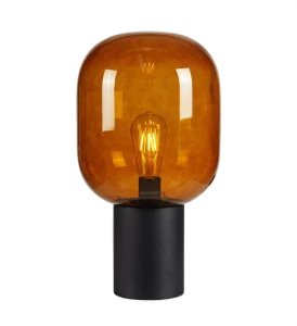 BROOKLYN Czarny | Brąz Ø 23,5cm E27 Lampka stołowa Markslojd 108294