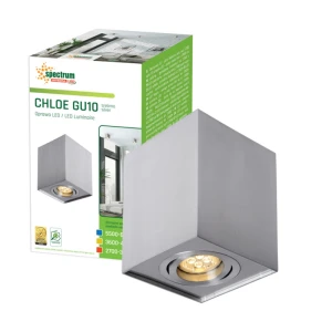 CHLOE GU10 IP20 Oprawa natynkowa regulowana kwadratowa Spectrum | Srebrna ( 1 szt. dostępna od ręki. Wysyłka 24 h. )