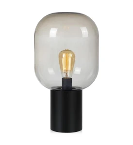 BROOKLYN Czarny | Przydymiony Ø 24,5cm E27 Lampka stołowa Markslojd 107481