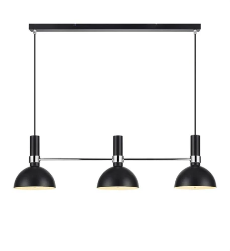 Lampa wisząca potrójna LARRY czarny | chrom 3xE27 Markslojd 106855 | 7330024567252 noxbox lampynox www.lampynox.pl