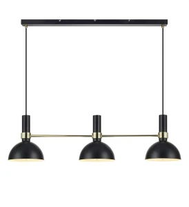 LARRY czarny | złoty szczotkowany 3xE27 Lampa wisząca Markslojd 106971
