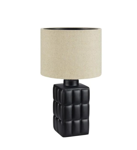 Lampa stołowa CUSCINI czarny | beżowy Ø 24cm E14 Markslojd 108248 | 7330024601680 noxbox lampynox www.lampynox.pl