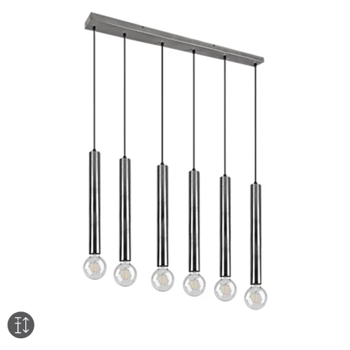Lampa wisząca CLERMONT Nikiel mat 6xE27 Trio 313400607 | 4017807504415 noxbox lampynox www.lampynox.pl