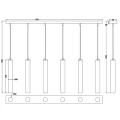 Lampa wisząca CLERMONT Nikiel mat 6xE27 Trio 313400607 | 4017807504415 noxbox lampynox www.lampynox.pl