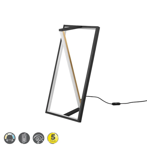 Lampka stołowa EDGE czarny mat LED 9W DIM 2700-4000K ściemnialny Trio 526810132 | 4017807506471 noxbox lampynox www.lampynox.pl