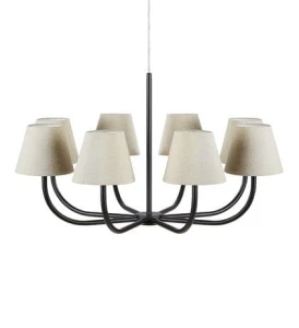 COZY czarny | beżowy Ø 88cm 8xE14 Lampa wisząca Markslojd 108000