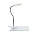 Lampa biurkowa z klipsem mocującym FLEX Klip biały | chrom LED 5W 3000K Markslojd 106470 | 7330024559820 noxbox lampynox www.lampynox.pl