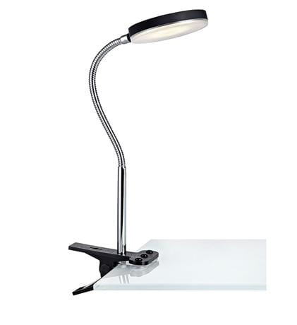 Lampa biurkowa z klipsem mocującym FLEX Klip czarny | chrom LED 5W 3000K Markslojd 106471 | 7330024559837 noxbox lampynox www.lampynox.pl