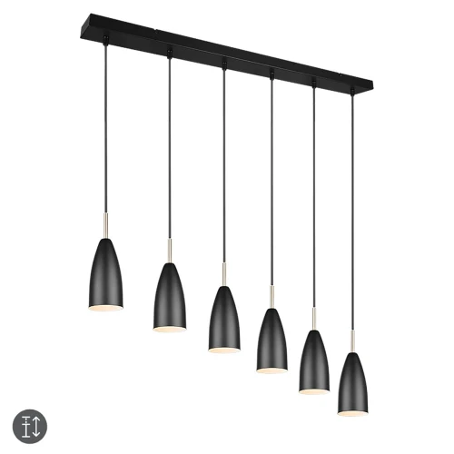 Lampa wisząca FARIN Czarny mat 6xE14 RL R30696032 | 4017807503265 noxbox lampynox www.lampynox.pl