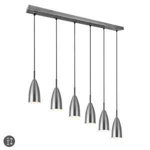 FARIN Nikiel mat 6xE14 Lampa wisząca RL R30696007