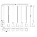 Lampa wisząca FARIN Nikiel mat 6xE14 RL R30696007 | 4017807503272 noxbox lampynox www.lampynox.pl