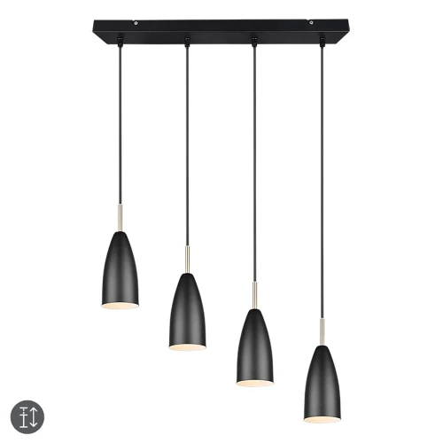 Lampa wisząca FARIN Czarny mat 4xE14 RL R30694032 | 4017807503258 noxbox lampynox www.lampynox.pl