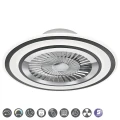 Lampa sufitowa ściemnialna z wentylatorem FLAGA Czarny mat, LED 36W, Pilot, barwa światła zmienna RL R62743132 | 4017807495546 noxbox lampynox www.lampynox.pl