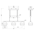 Lampa wisząca FLETCHER Mosiądz mat 3xE14 Trio 313300308 | 4017807503678 noxbox lampynox www.lampynox.pl