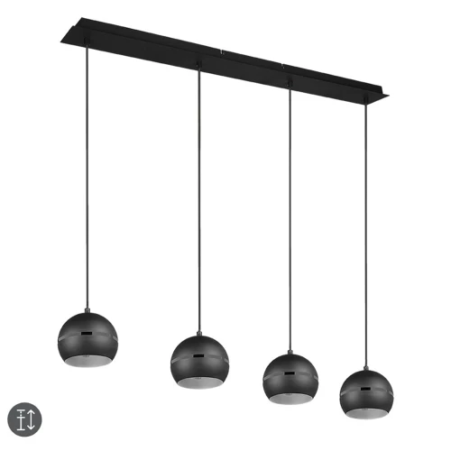 Lampa wisząca FLETCHER Czarny mat 4xE14 Trio 313300432 | 4017807503692 noxbox lampynox www.lampynox.pl