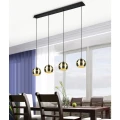 Lampa wisząca FLETCHER Mosiądz mat 4xE14 Trio 313300408 | 4017807503739 noxbox lampynox www.lampynox.pl