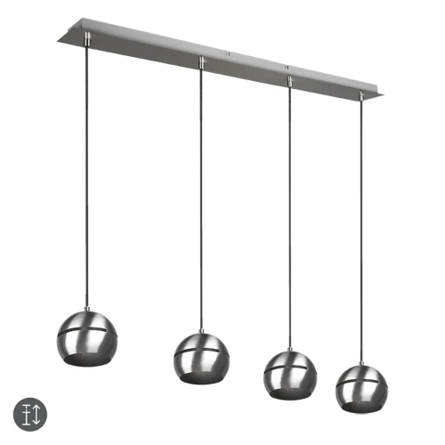 Lampa wisząca FLETCHER Nikiel mat 4xE14 Trio 313300407 | 4017807503715 noxbox lampynox www.lampynox.pl